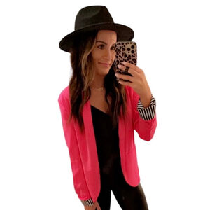 Bright pink lightweight‎ blazer.